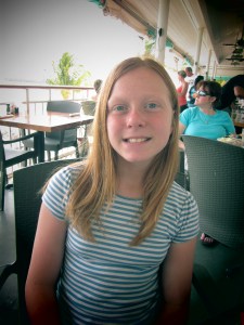 On the balcony of Lazy Daze